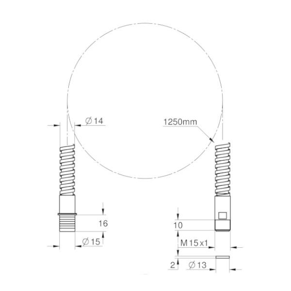 グローエ　46104000　パーツ メタルシャワーホース 700mm M15×1×1/2” 洗面用 [■]
