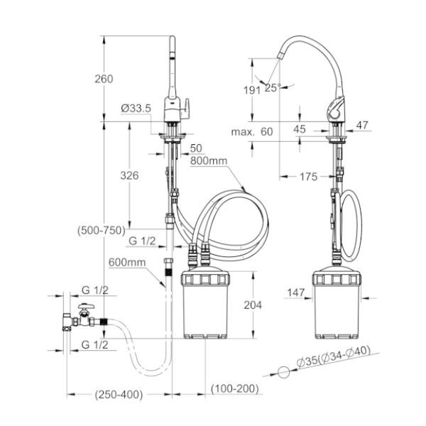 JPK61902 グローエ GROHE 浄水器一体型シングルレバーキッチン混合栓 ヘッド引出タイプ 寒冷地仕様 アクア