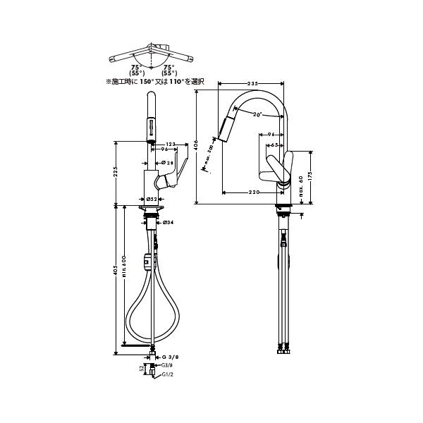 hansgrohe キッチン混合水栓 31815344 グレー色 ハンスグローエ ハンスグローエ 31815344 フォーカス M41 シングルレバーキッチン混合