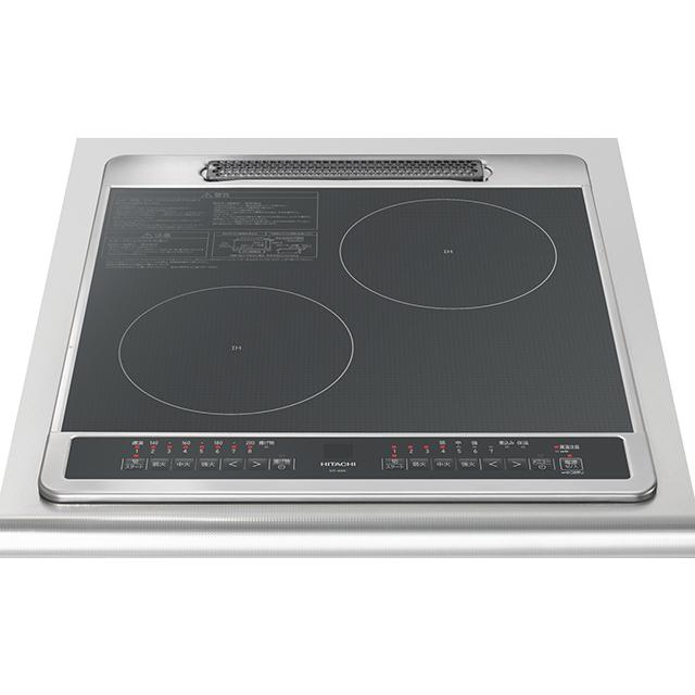 日立 - HT-40C IH煮炊き暖房器 40C続きもの 2口IH 鉄・ステンレス鋼相応う 幅45糎 黒いこと [♪]