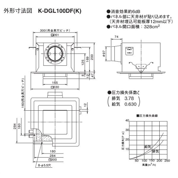 ダイキン ダイキン K-DGL100DK 換気扇 ベンティエール 付加機能