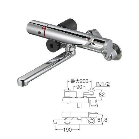 SANEI SANEI/三栄水栓 水栓金具 K1814-13 壁付 サーモ混合栓 バス 