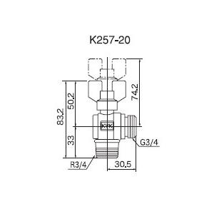 ボールバルブ KVK　K257-20　単水栓 耐熱ボールバルブ｜coordiroom｜02