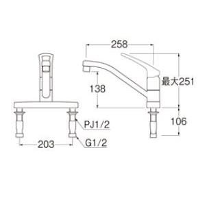 SANEI 水栓金具 三栄水栓 K676EV-13 シングル台付混合栓 : coordiroom