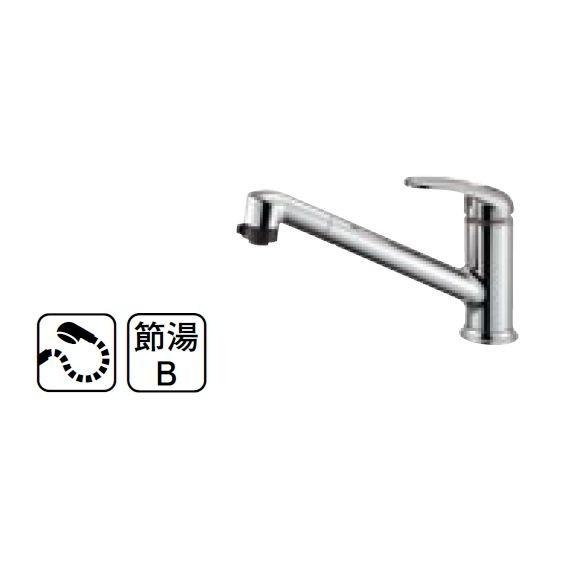 水栓金具 三栄水栓　K87101JK-13　シングルワンホールスプレー混合栓 寒冷地用