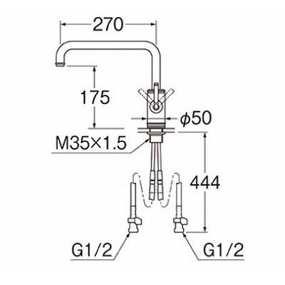 SANEI 水栓金具 三栄水栓 K87410JK-MDP-13 シングルワンホール混合栓