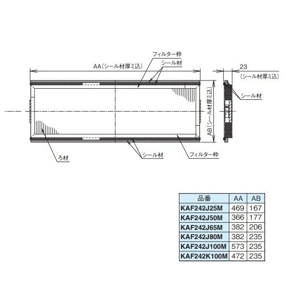 ダイキン（DAIKIN） KAF242J25M 換気扇 ベンティエール関連部材 交換用