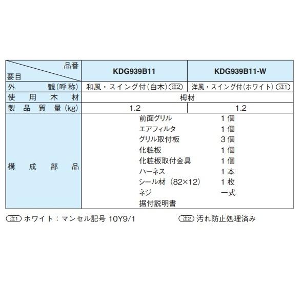 ダイキン ダイキン KDG939B11 前面グリル スイング付 和風 白木 ダイキン ダイキン KDG939B11 前面グリル スイング付 和風 白木