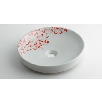 カクダイ（KAKUDAI） 洗面所 493-097-P 丸型手洗器 サーモンピンク 