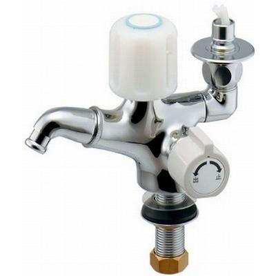 水栓 カクダイ　7249-13　双口回転立水栓(ストッパーつき) [□]