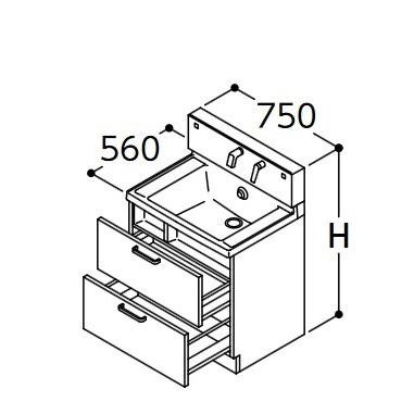 Toto Ldswb075bcgjn1 洗面台 洗面化粧台 受注生産品 2段引き出しタイプ 洗面化粧台 サクア F H L Y きれい除菌水 Ldswb075bcgjn1 洗面ボウル高さ800 間口750 受注生産品 Ldswb075bcgjn1f H L Y Coordiroom ヤフー店