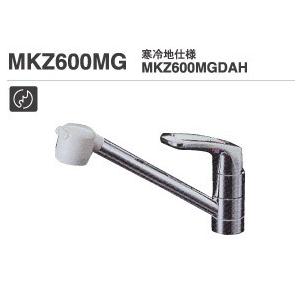 ミズタニ キッチン水栓 【MKZ600MG】 台付シングルレバー混合栓 固定シャワー仕様