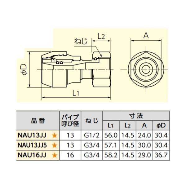 BRIDGESTONE（ブリヂストン） NAU13JJ アダプター継手 ユニオンメス