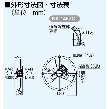 値下げ交渉可【新品/未使用】パナソニック　第二種電気工事士 Panasonic パナソニック NK-14FZC 換気扇 畜産用 羽根径100cm 吊