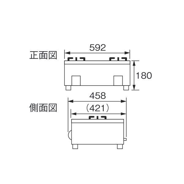 ノーリツ NLC2296QBAL 左高火力 ガスコンロ 2口 ホーロートップ グリル 