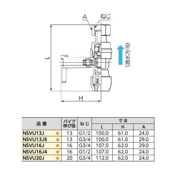 BRIDGESTONE（ブリヂストン） NSVU16J4 アダプター継手 逆止弁付ボール 