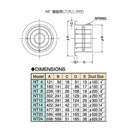 空調用吹出口 西邦工業　NT4　アルミニウム製ターボノズル [♪■] |  | 01