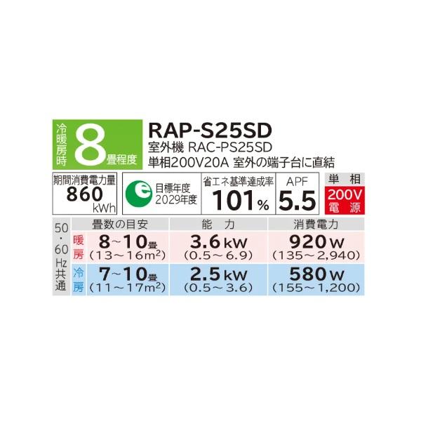 日立（HITACHI） [RAP-S25SD + 化粧パネル] ハウジングエアコン 一方向