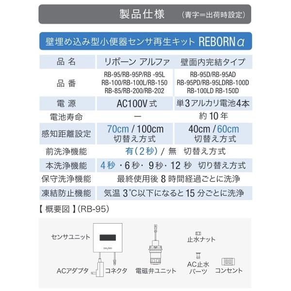 Delman バイタル RB-95 自動水栓 デルマン REBORN α 壁埋め込み Delman バイタル RB-95 自動水栓 デルマン REBORN α 壁埋め込み