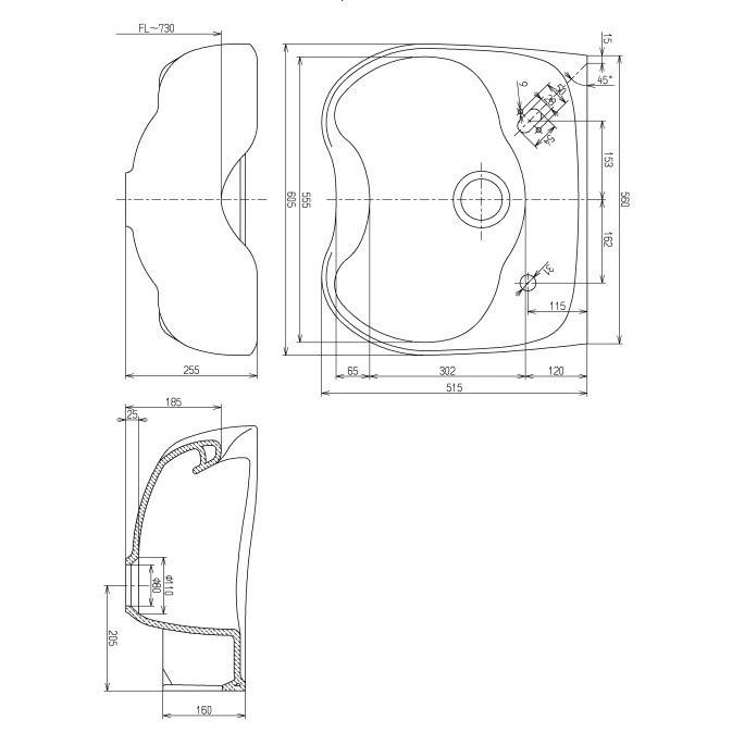 TOTO 洗面器 特定施設用 TOTO S305DNU 洗髪器【本体のみ】 理容院