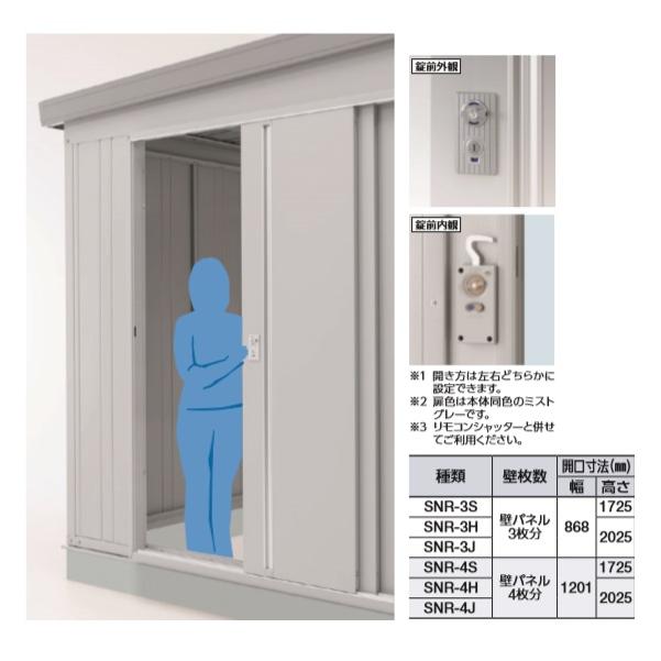 イナバ物置 イナバガレージ 『※関東限定※』 オプション 壁面扉 SNR-3H
