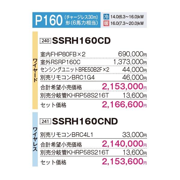 ダイキン（DAIKIN） [SSRH160CD+分岐管] 業務用エアコン 天井吊形