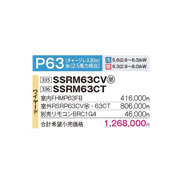 ダイキン（DAIKIN） SSRM63CV 業務用エアコン 天井埋込ダクト形 高静圧