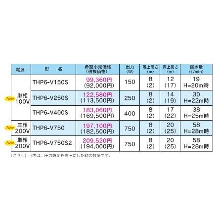 テラル THP6-V400S 浅井戸・水道加圧装置用インバータポンプ(THP6-V形