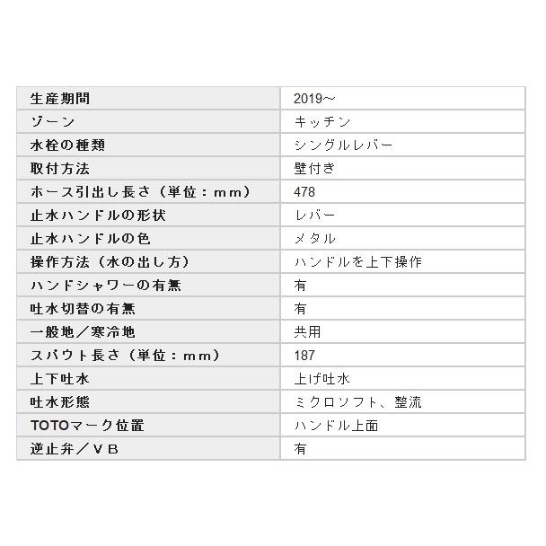 TOTO 『在庫あり』 水栓金具 TOTO TKS05314J キッチン 壁付シングル