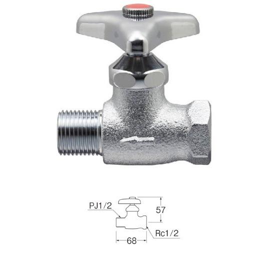 水栓金具 三栄水栓 V211-13-R ストレート形止水栓 化粧バルブ 共用形 