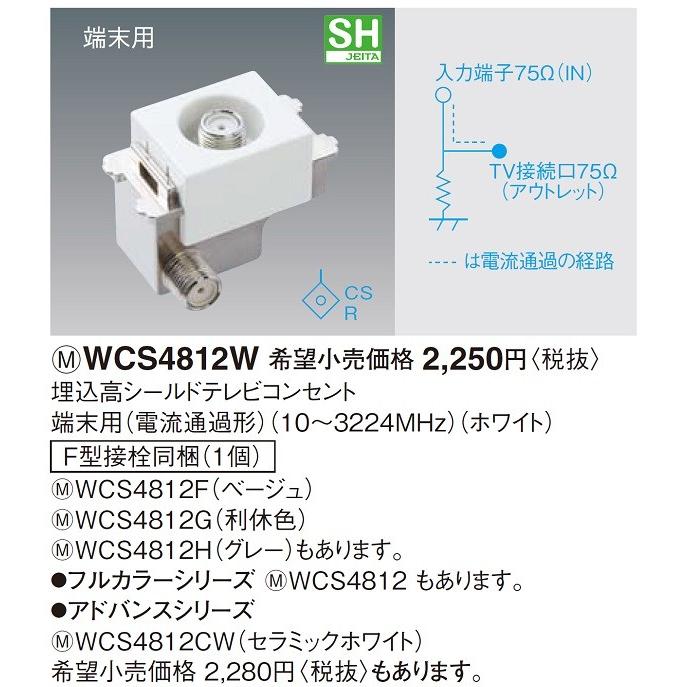 Panasonic（パナソニック） 電設資材 WCS4812W(発注単位：5) 埋込高