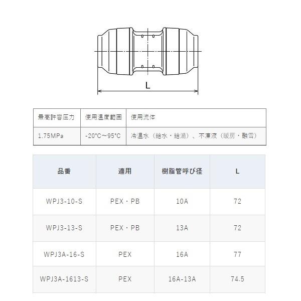 オンダ製作所 オンダ 【WPJ3-13-S 樹脂】 WPJ3型 ソケット 共用 同径 