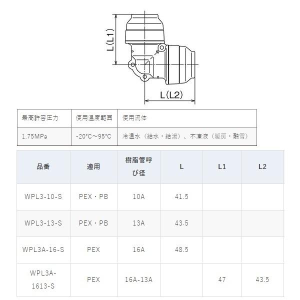 オンダ製作所 オンダ 【WPL3-13-S 樹脂】 WPL3型 エルボソケット 共用 
