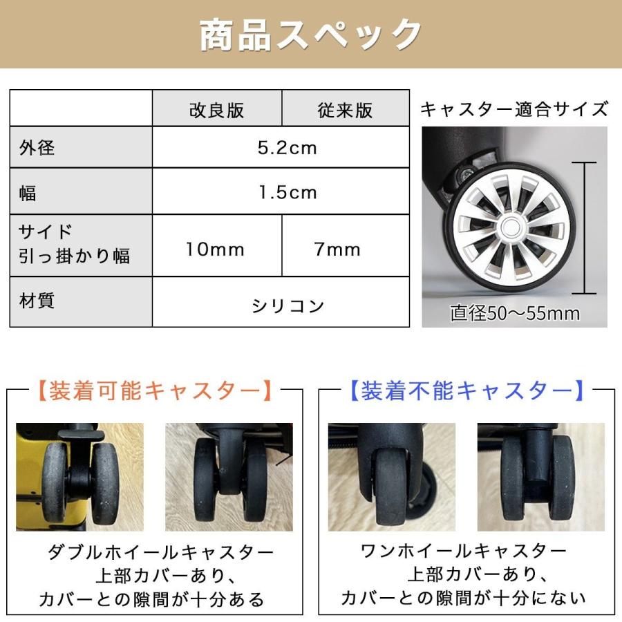 キャスターカバー 8個 外れにくい スーツケースカバー キャリーケースカバー 6cm |  | 21