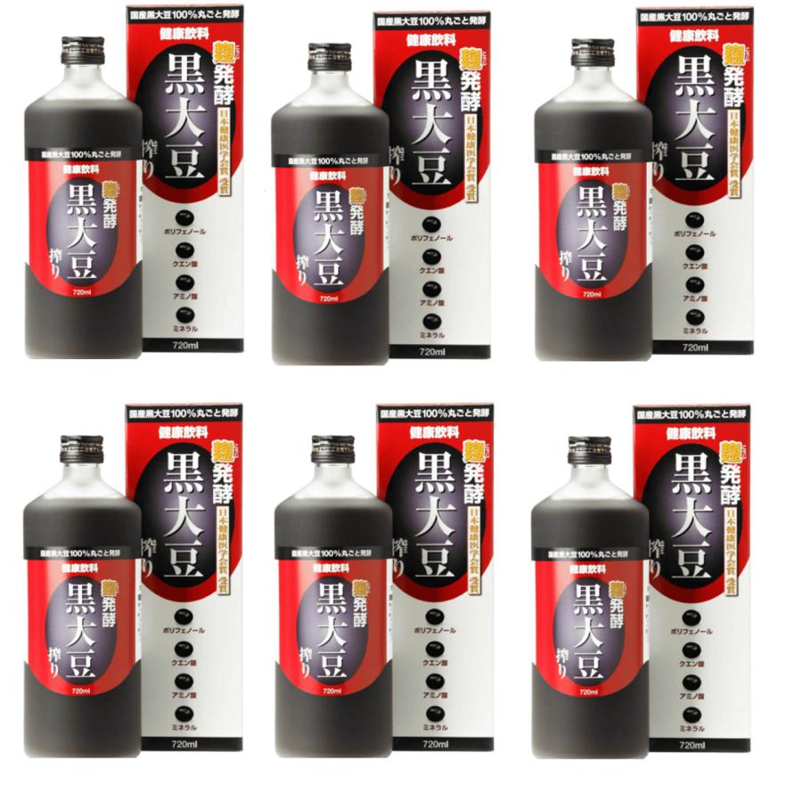 堤酒造　麹発酵　黒大豆搾り　720ml 6本セット　無添加クエン酸　飲料 　麹発酵　 オーガニック 　ミネラル　サプリメント の商品画像