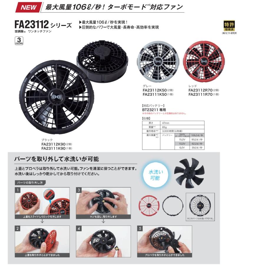 空調服 TM R SK23011 (BT23211、ケーブル、バッテリーケース、急速AC