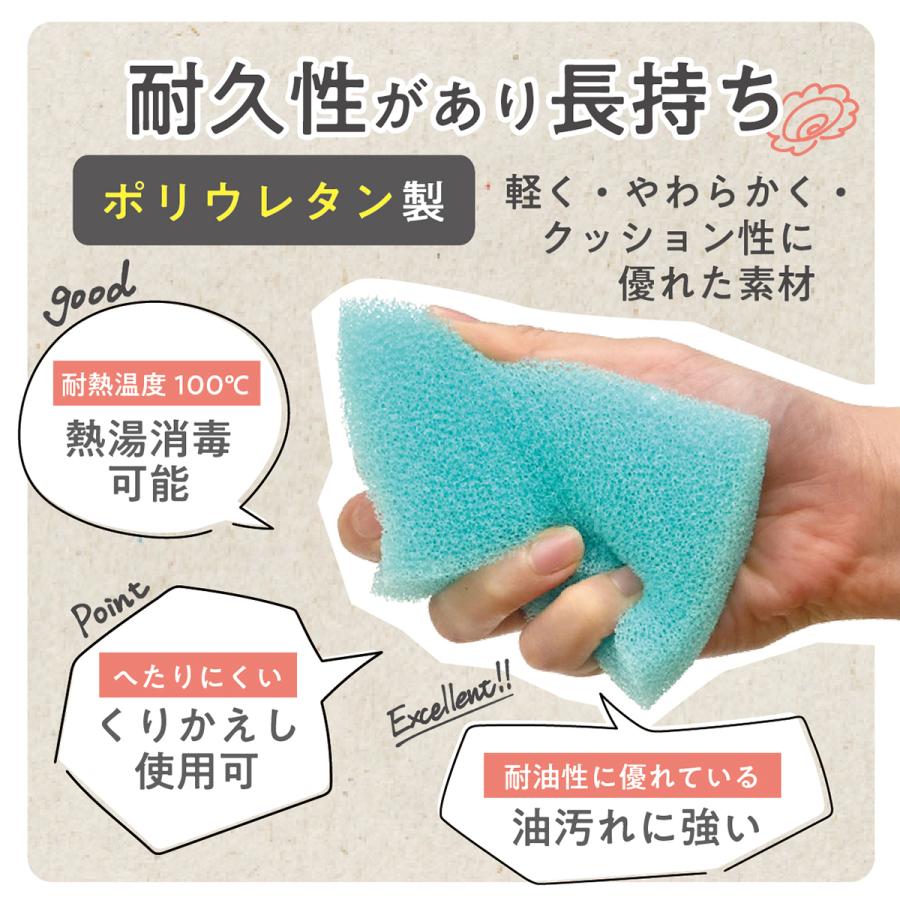 スポンジ キッチン 台所 泡立ち 丈夫 水切れ 長持ち 食器洗い 皿洗い 水回り ソフト 日本製 超どイー！スポンジ ブルー ピンク 単品 | ブランド登録なし | 06