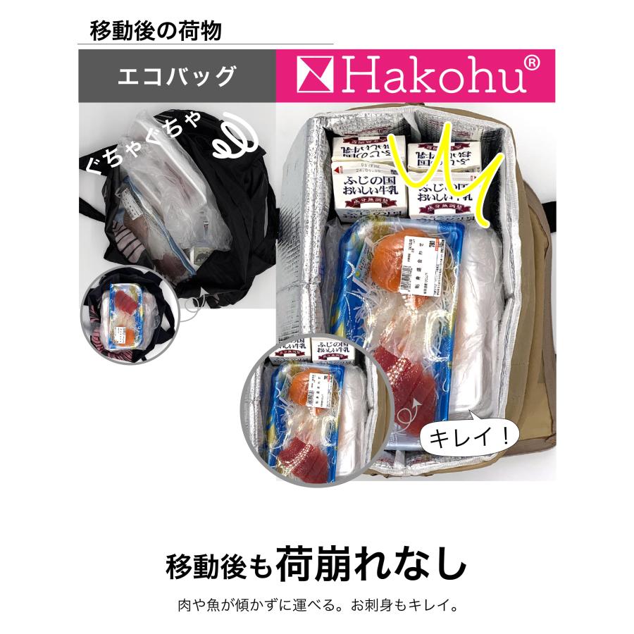 Hakohu ハコフ 自立する エコバッグ 大容量 保冷バッグ レジカゴバッグ