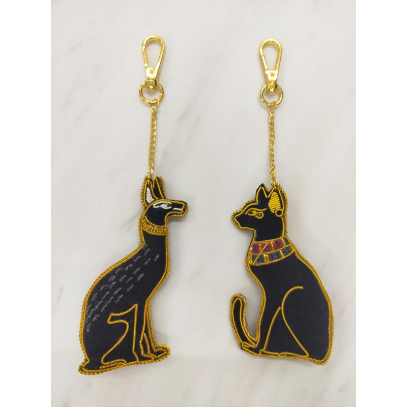 バッグチャーム キーホルダー ストラップ  バステト ザリ刺繍 土日祝発送 プレゼント お守り 伝統刺繍 ハンドメイド |  | 05