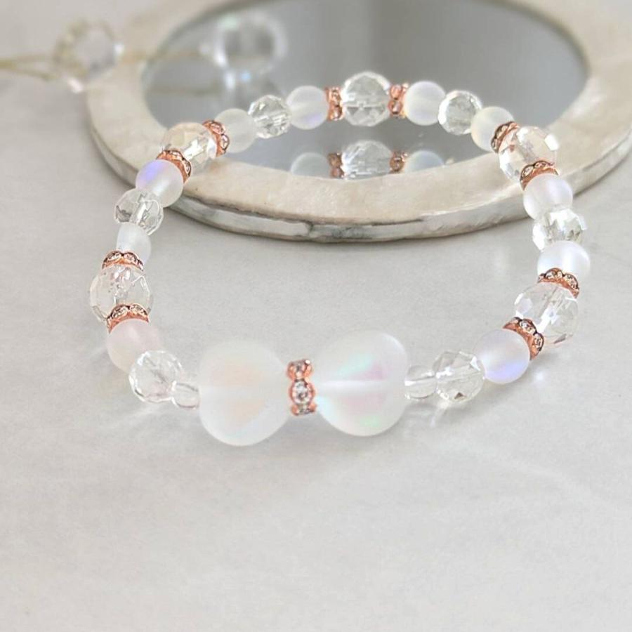 【2月限定★セット販売】天然石ブレスレット 水晶＆オーロラレインボー｜香りスプレー付き メモリーオイル 香り 土日祝発送 開運 願望実現 運気アップ |  | 03