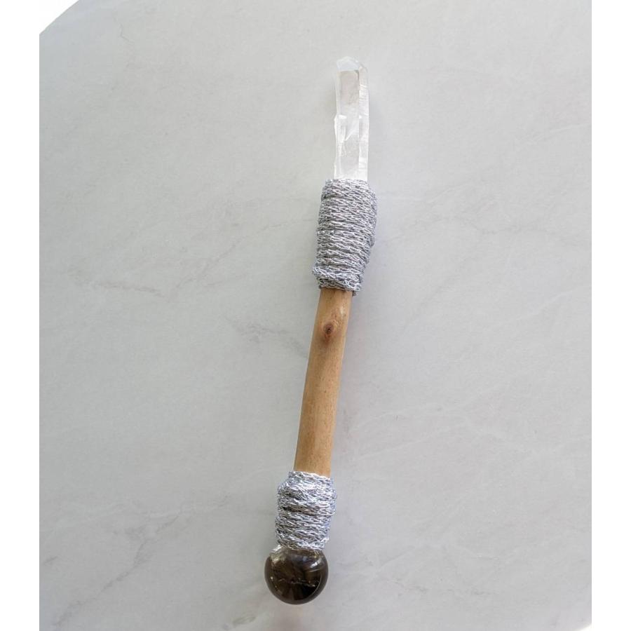 水晶とスモーキークォーツのワンド　ヒーリング　クリスタル　ワンド　W10 | 