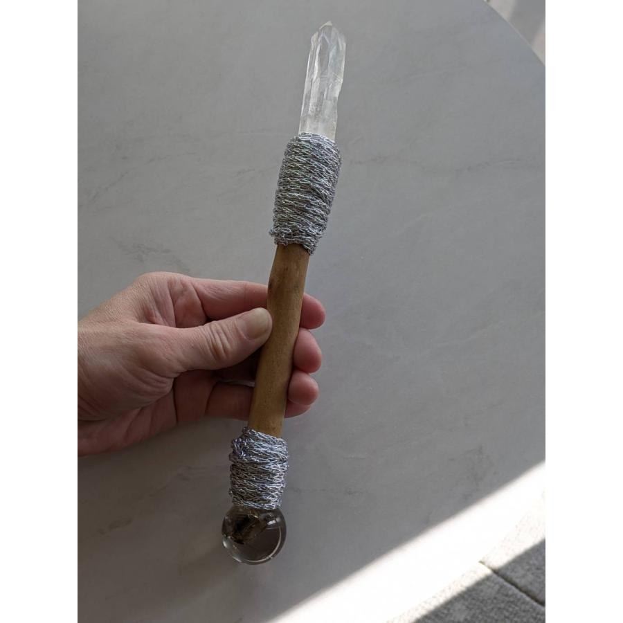 水晶とスモーキークォーツのワンド　ヒーリング　クリスタル　ワンド　W10 |  | 11