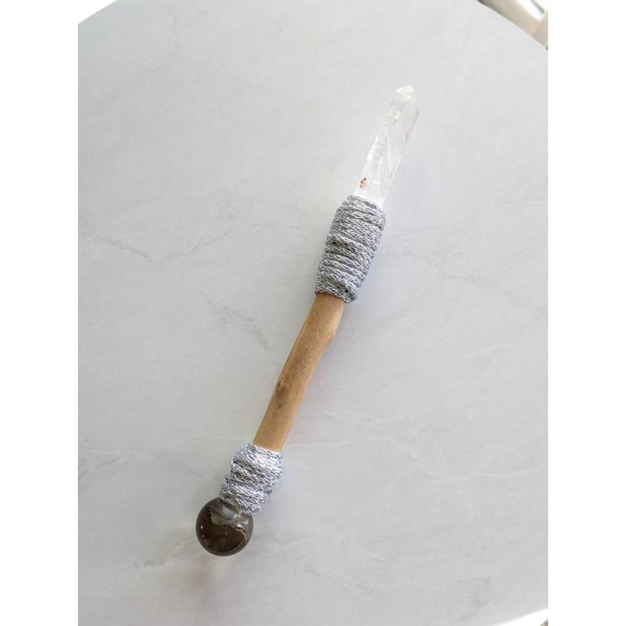 水晶とスモーキークォーツのワンド　ヒーリング　クリスタル　ワンド　W10 |  | 13