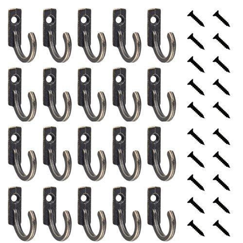 アンティークフック 金具 フック 壁掛け ネジ 20個 壁 帽子掛け 鞄