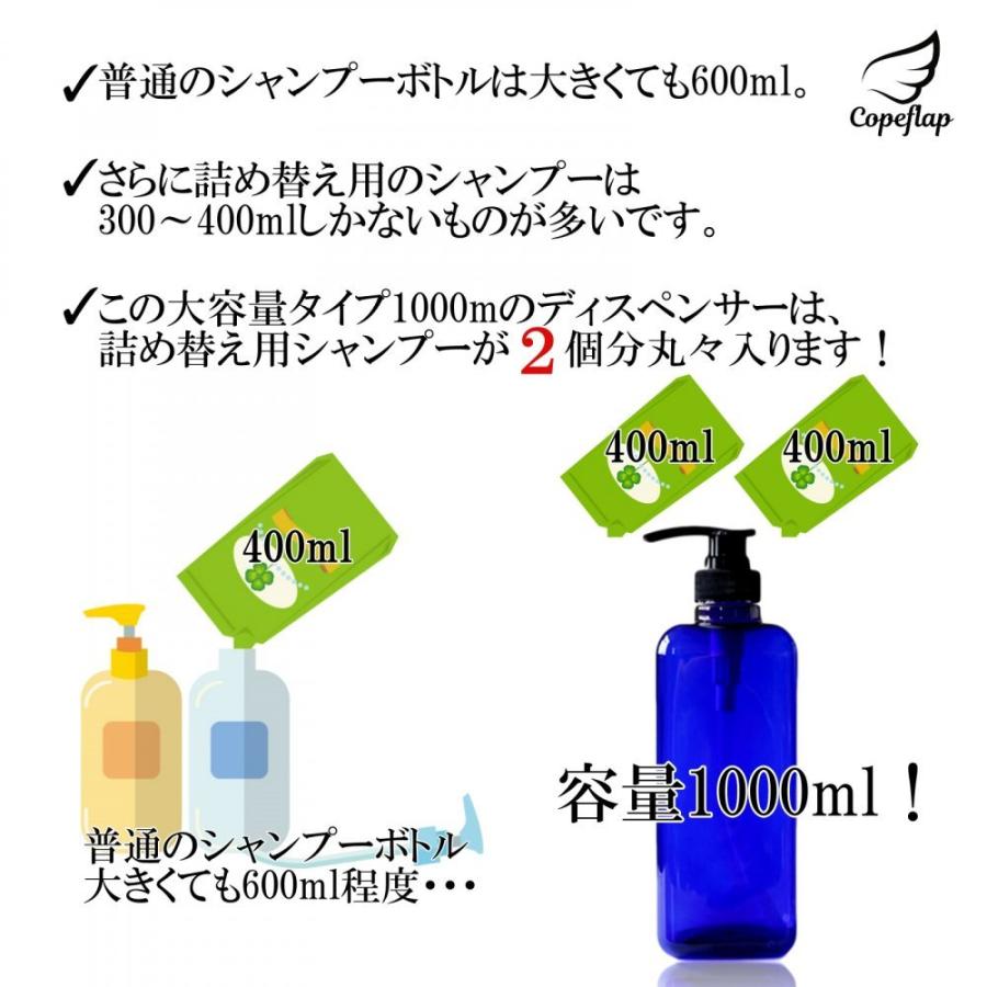 シャンプーディスペンサー 大容量 シャンプーボトル おしゃれ 詰め替え