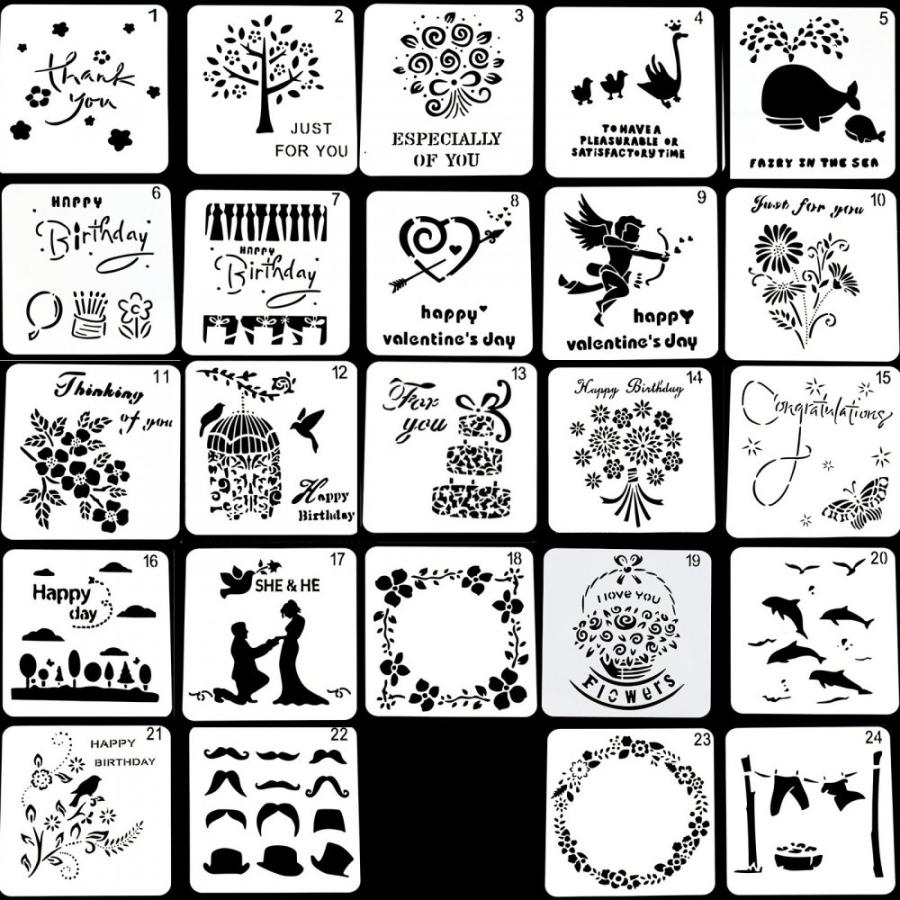 ステンシルシート 手帳 描画 テンプレート ステンシルプレート 模様 アルファベット 花 文字 13 13cm 2561 コペフラップ 通販 Yahoo ショッピング