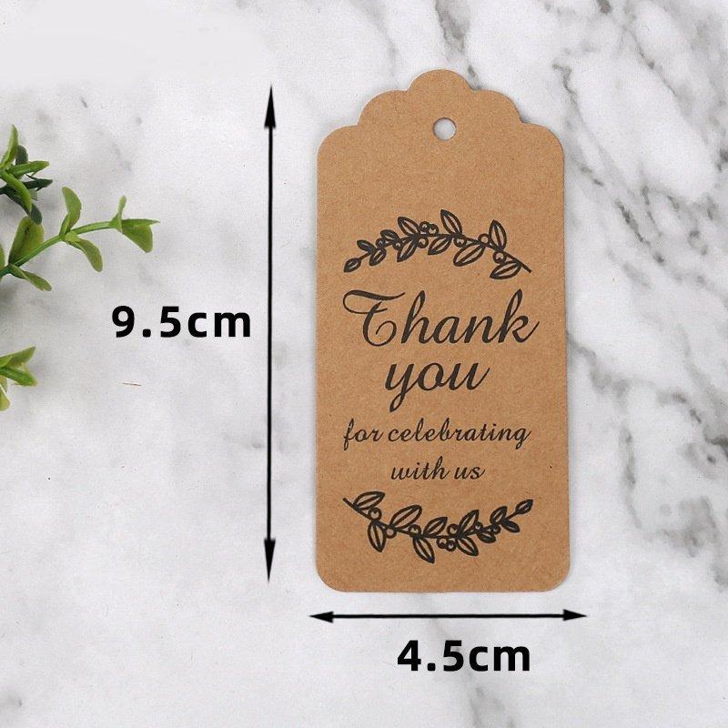紙タグ クラフト タグ thank you 100枚 クラフトタグ ギフトタグ