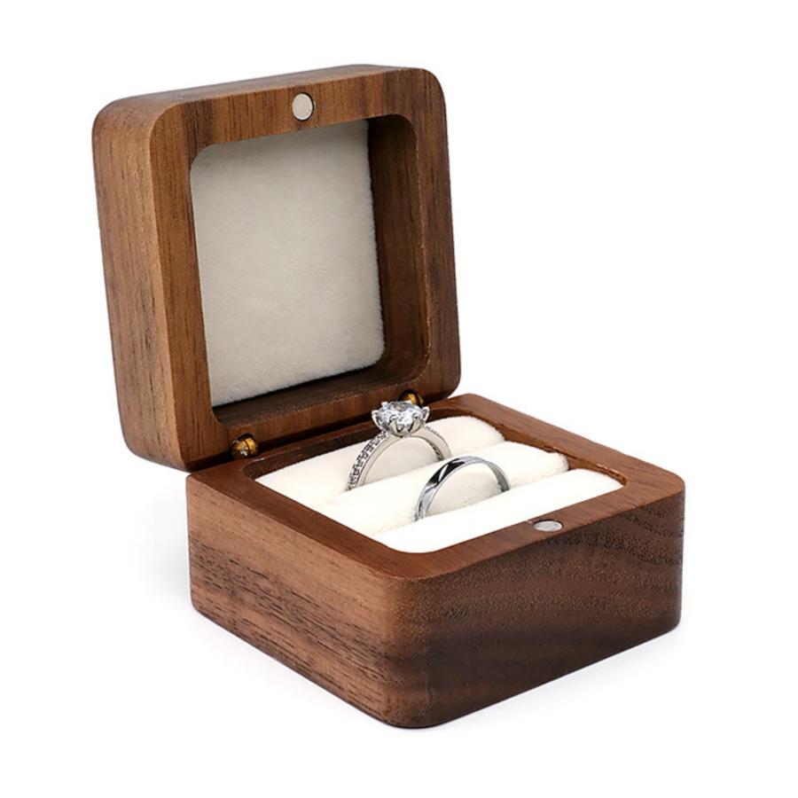 指輪ケース リングケース 木製 持ち運び ミニ 指輪入れ 携帯用 結婚