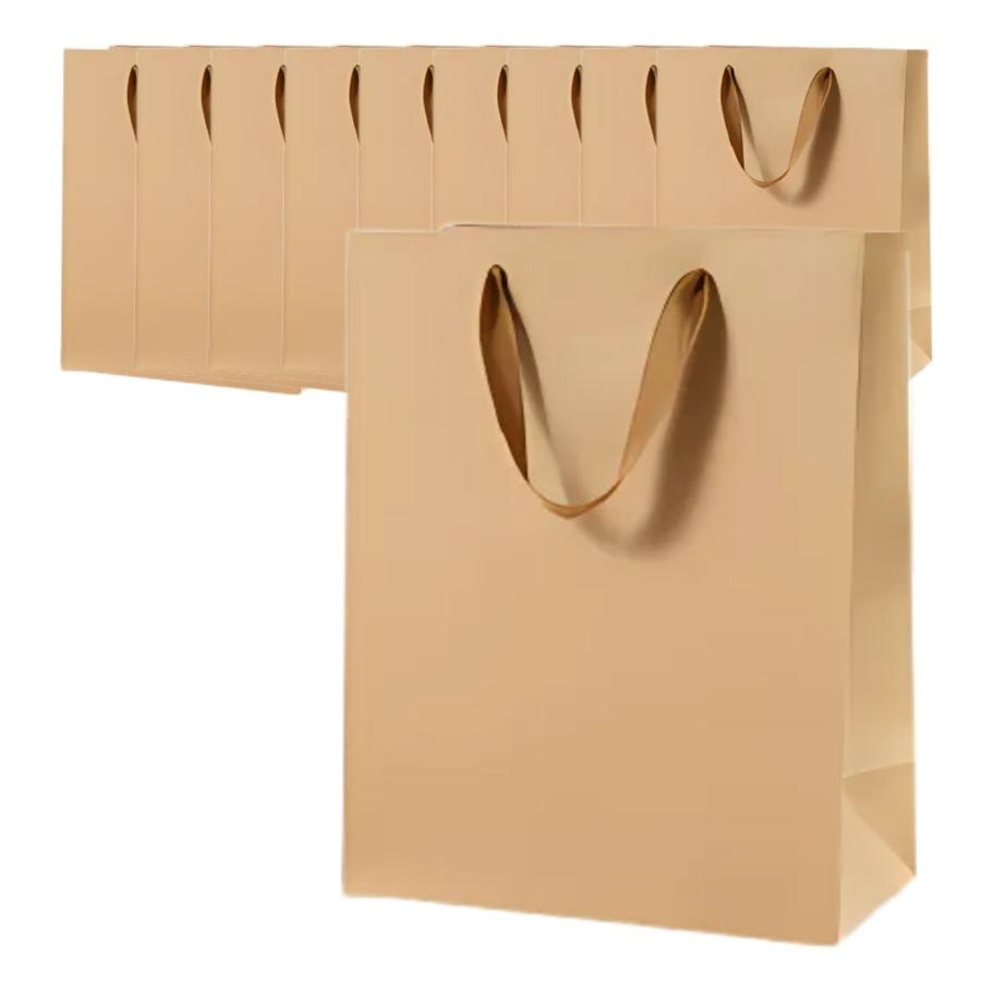 4セット　大量300枚　手提げ紙袋 ギフト袋 クラフト紙 クラフトバッグ 紙袋 手提げ袋 クラフト K-400 1セット10枚 400x110x300｜おしゃれ