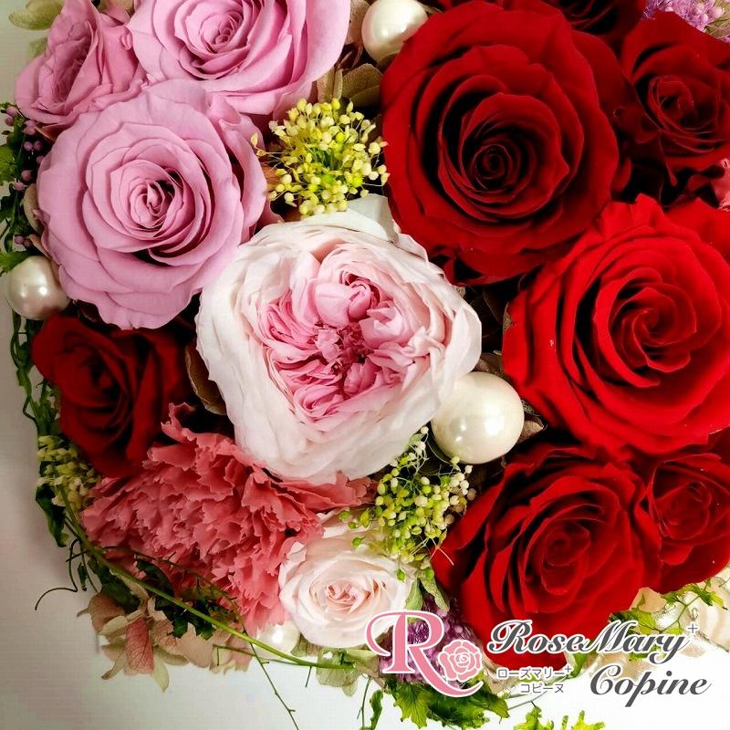 プリザーブドフラワー　花　ギフト　壁掛け　ボックスアレンジ　結婚祝い　還暦祝い　誕生日　記念日　お祝い　贈り物　プレゼント　デコラM_4